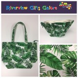 Large Tote Bag With Zip - Forest Leaf Large Tote Bag With Zip - Forest Leaf